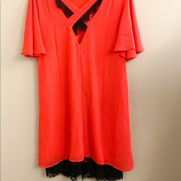 Modcloth Red & Black Lace Dress Size Large - Picture 3 of 8